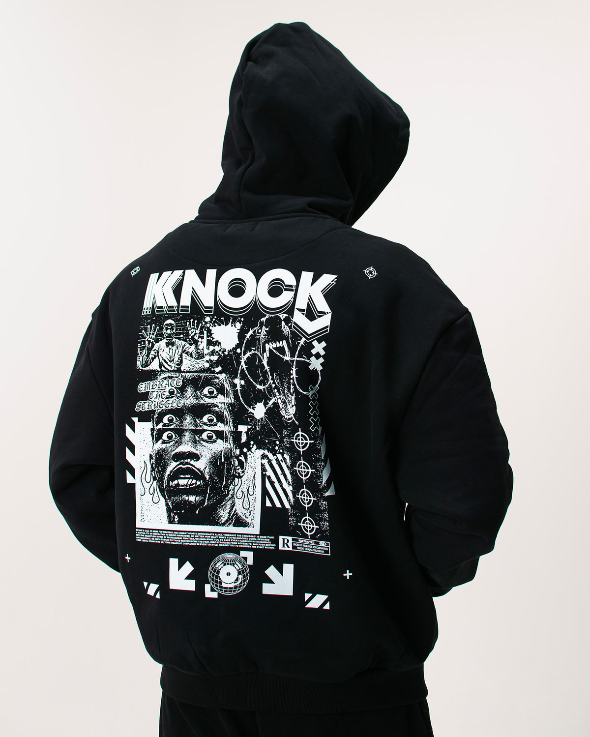 EMBRACE THE STRUGGLE SUPER HEAVY HOODIE | BLACK