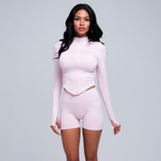 SCULPT ZIP - UP JACKET | PINK