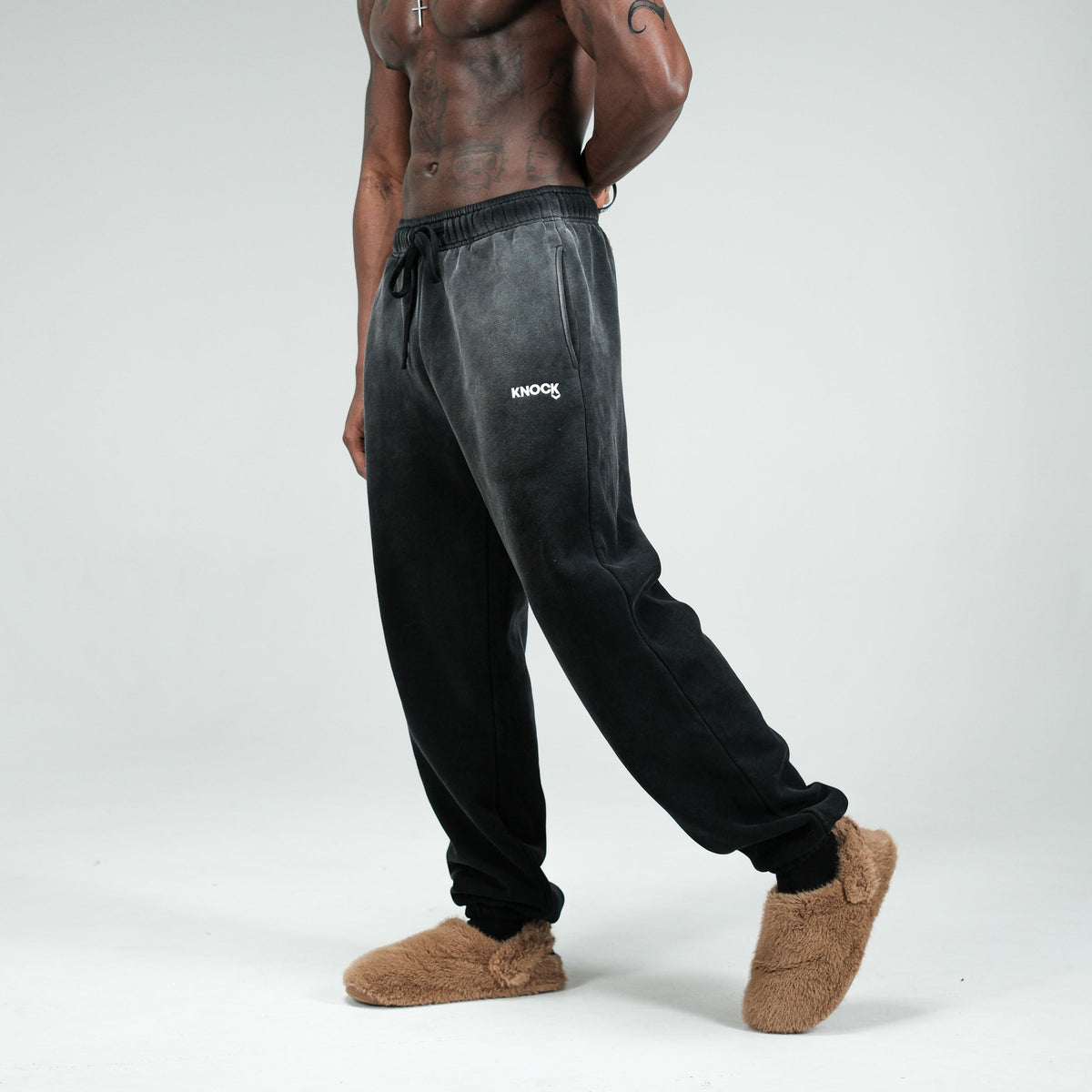 CUFFED FADE FLEECE JOGGERS | VINTAGE BLACK