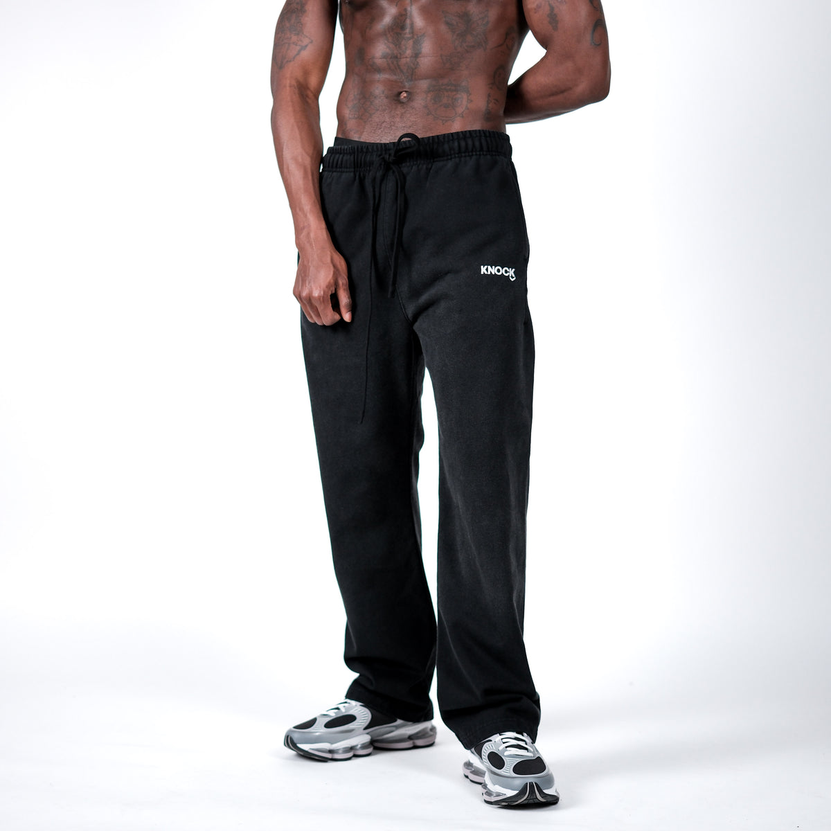 STRAIGHT CUT FADE TERRY JOGGERS | VINTAGE BLACK