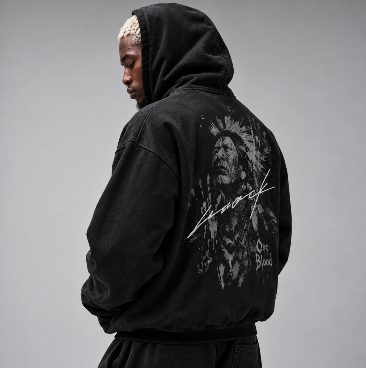 ONE BLOOD HOODIE | VINTAGE BLACK