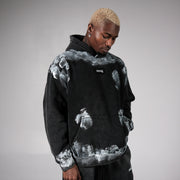 RAW CANVAS OVERSIZED HOODIE | BLACK