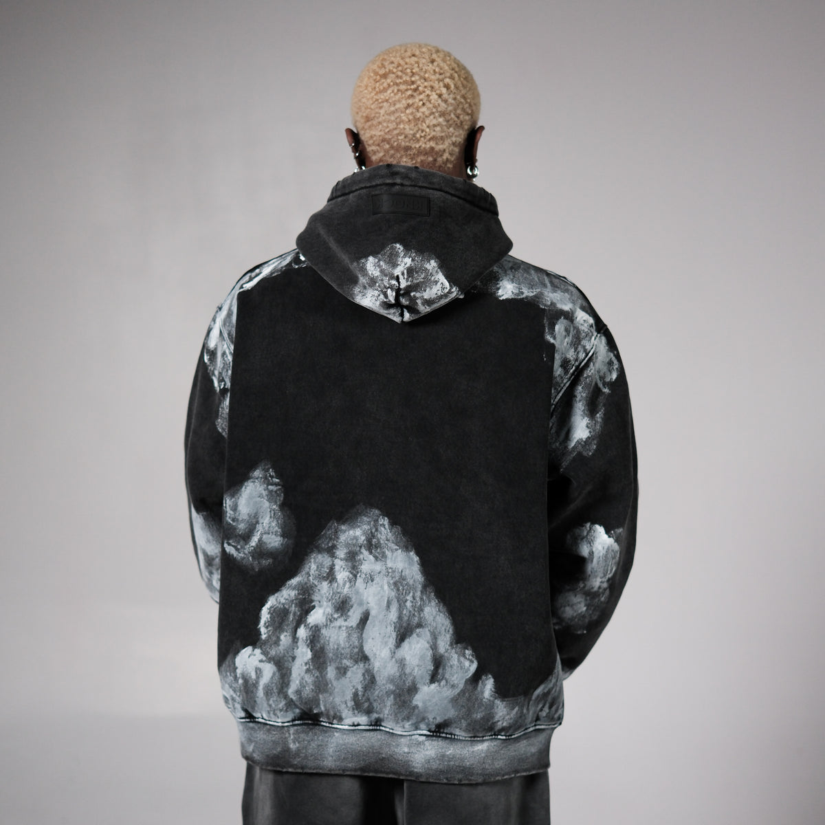 RAW CANVAS OVERSIZED HOODIE | BLACK