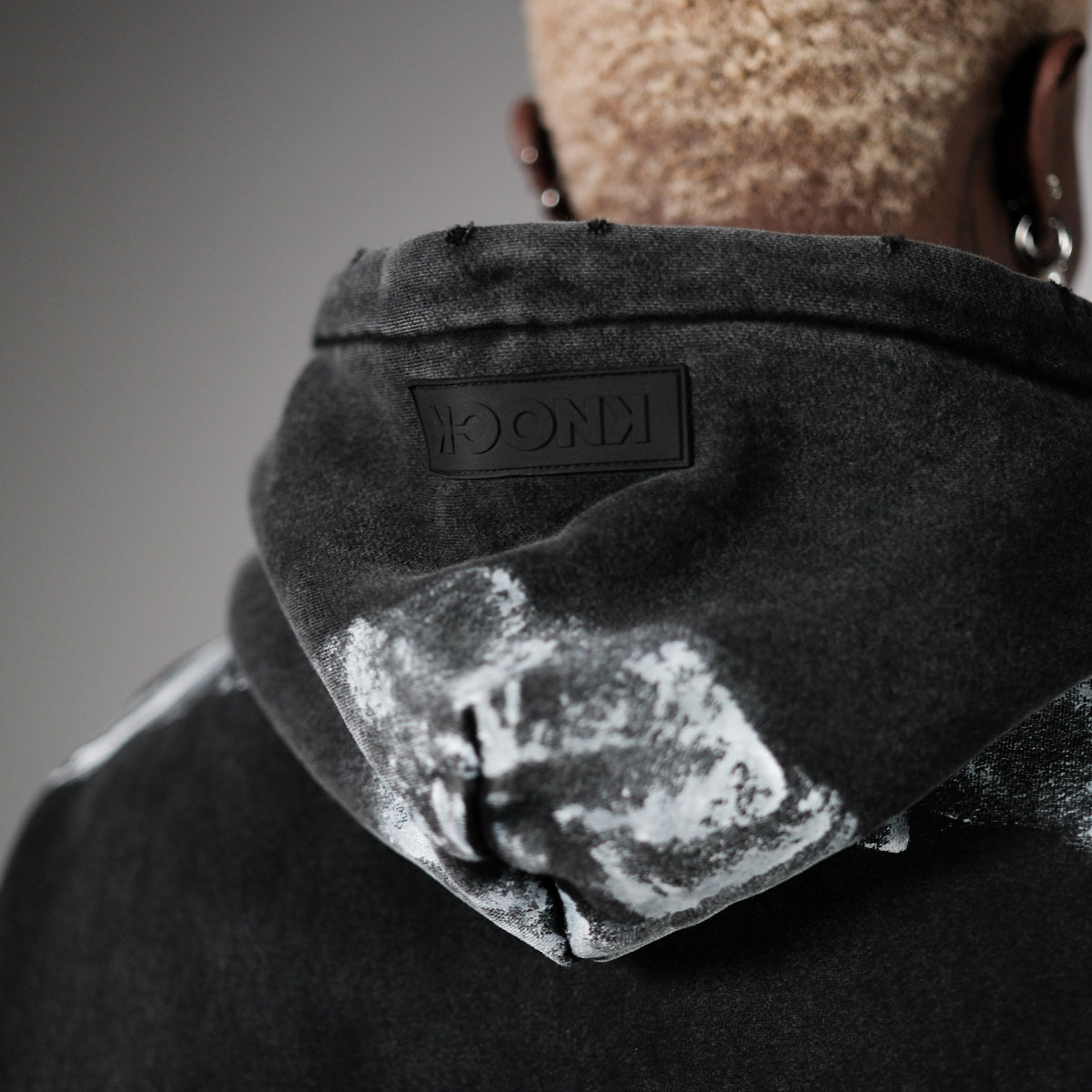 RAW CANVAS OVERSIZED HOODIE | BLACK