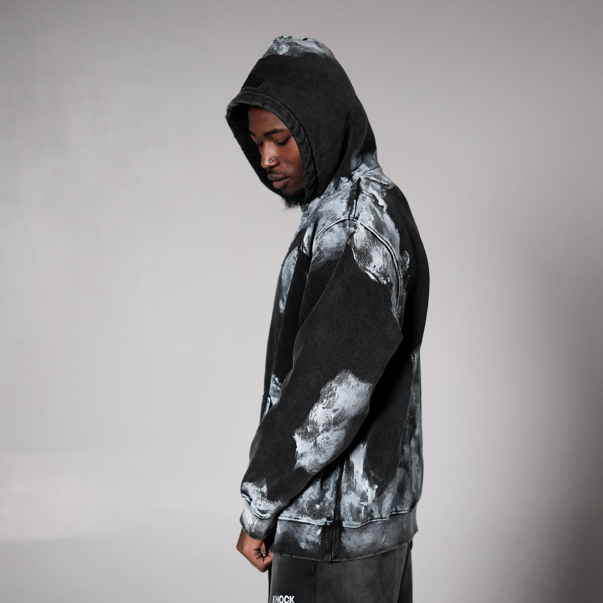 RAW CANVAS OVERSIZED HOODIE | BLACK