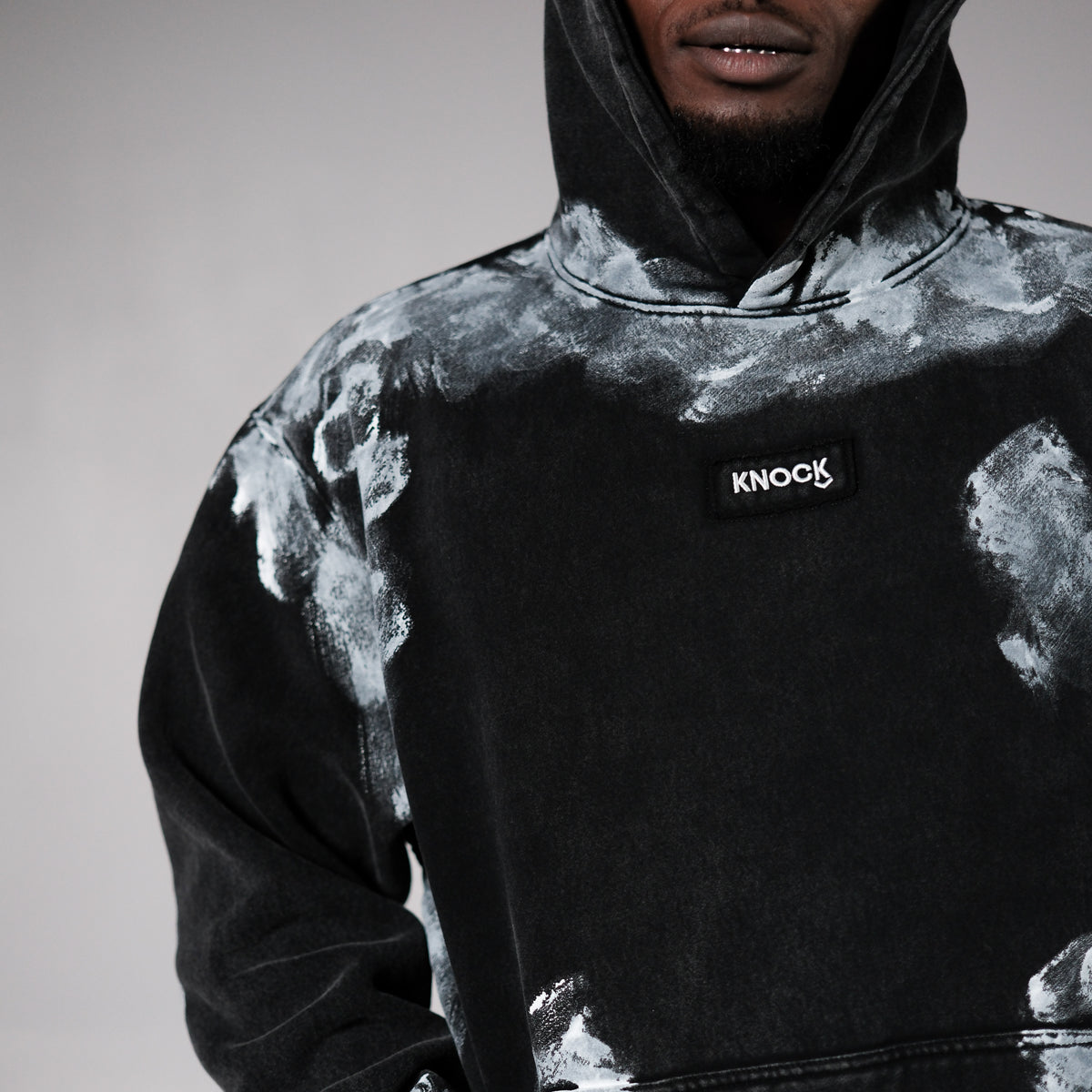 RAW CANVAS OVERSIZED HOODIE | BLACK