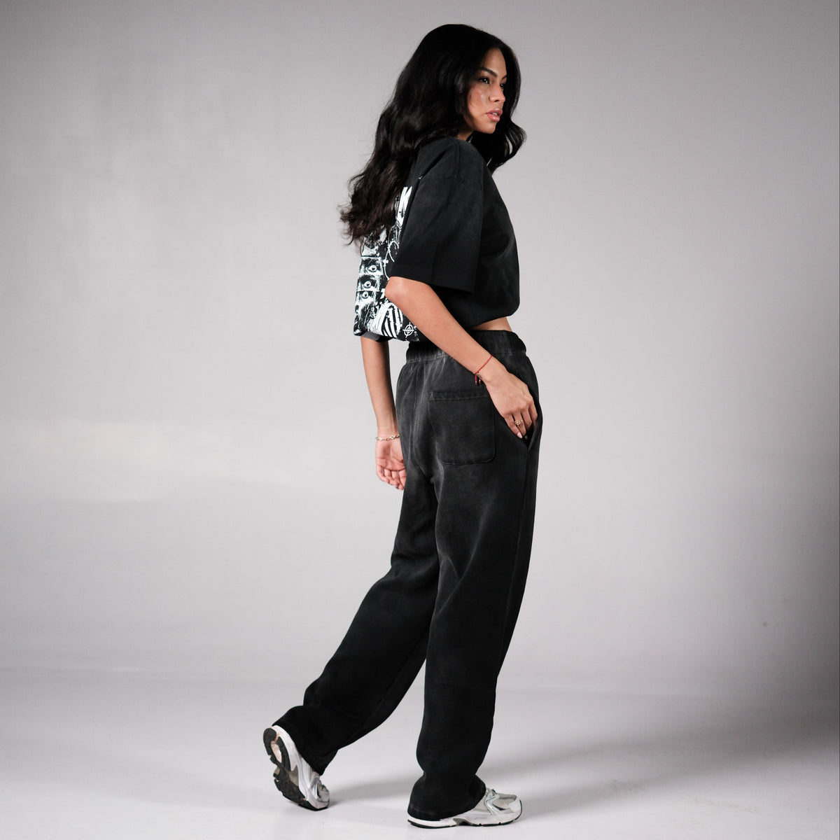 FADE FLEECE STRAIGHT CUT JOGGERS | VINTAGE BLACK