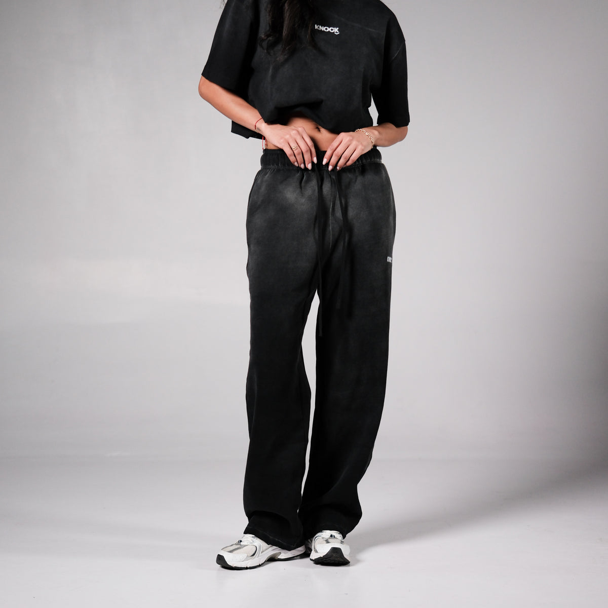 FADE FLEECE STRAIGHT CUT JOGGERS | VINTAGE BLACK