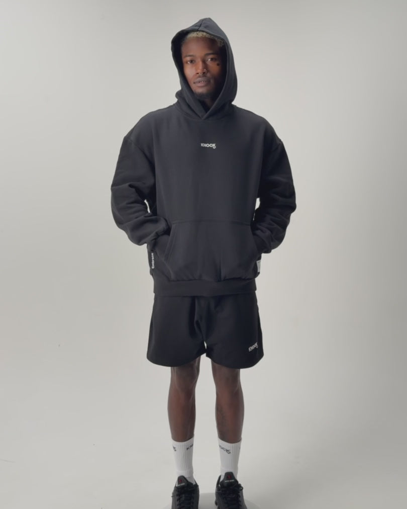 Load video: EMBRACE THE STRUGGLE SUPER HEAVY HOODIE | BLACK